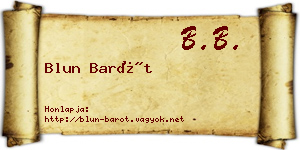Blun Barót névjegykártya